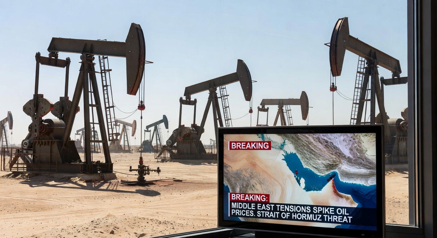 An oil tanker at sea during sunset symbolizing the global energy market.