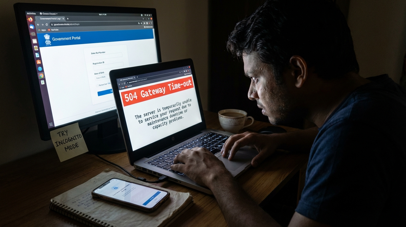 Finger pressing enter key on checking online exam results