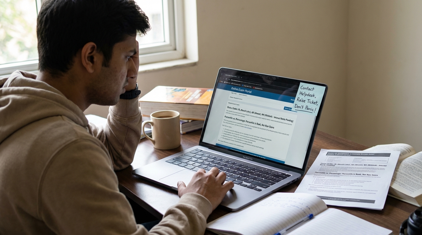 Futuristic interface showing exam status and data analytics