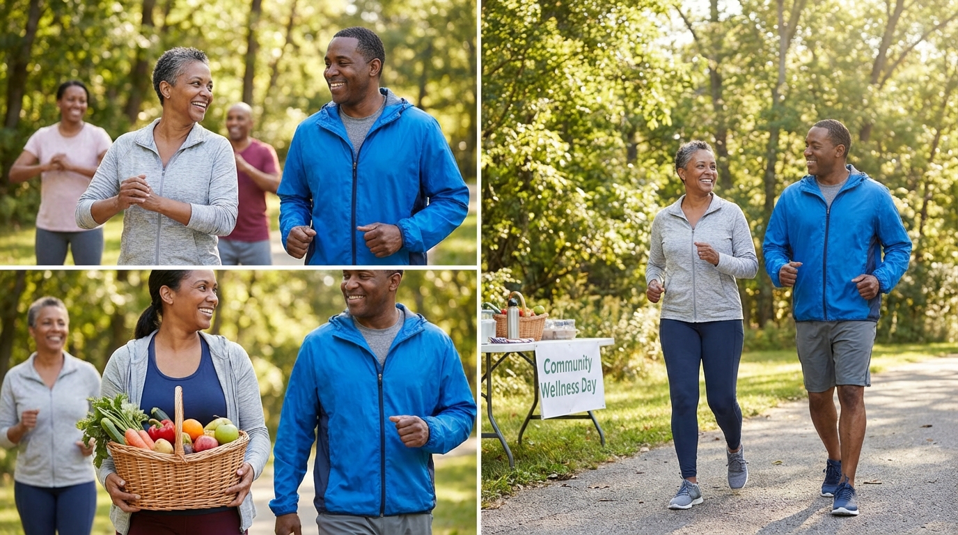 Woman jogging in a park symbolizing healthy lifestyle and cancer prevention