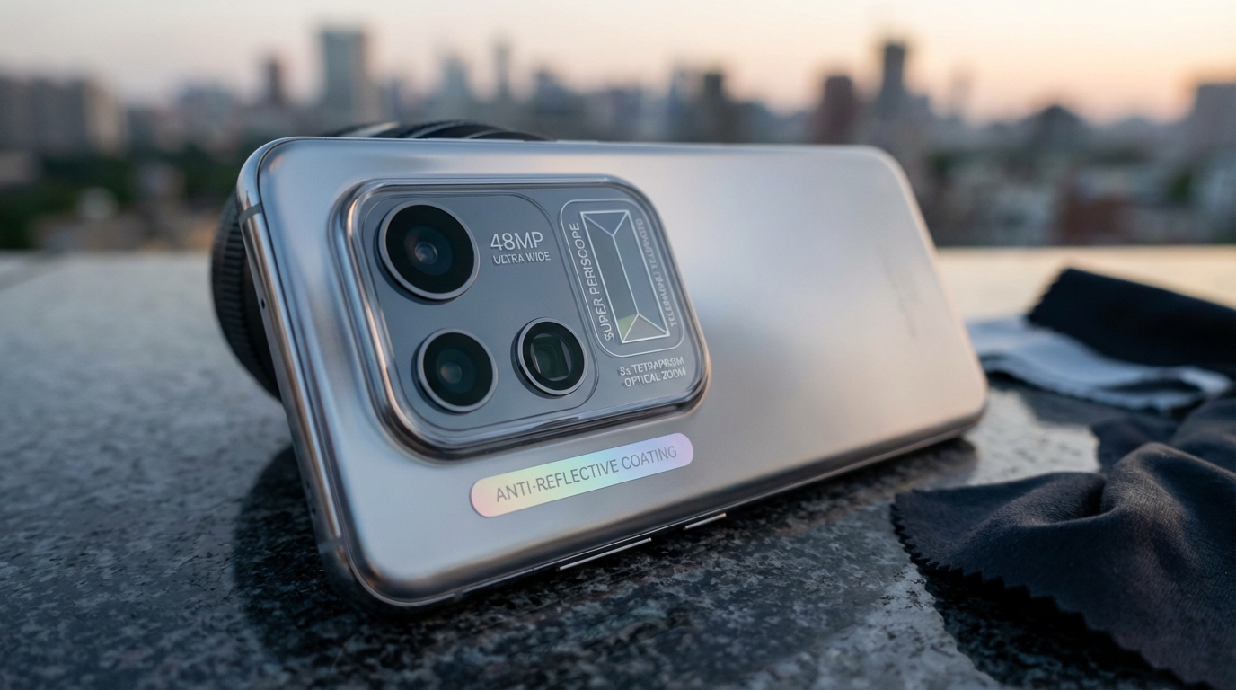 Close up of advanced triple lens camera system on iPhone 16 Pro