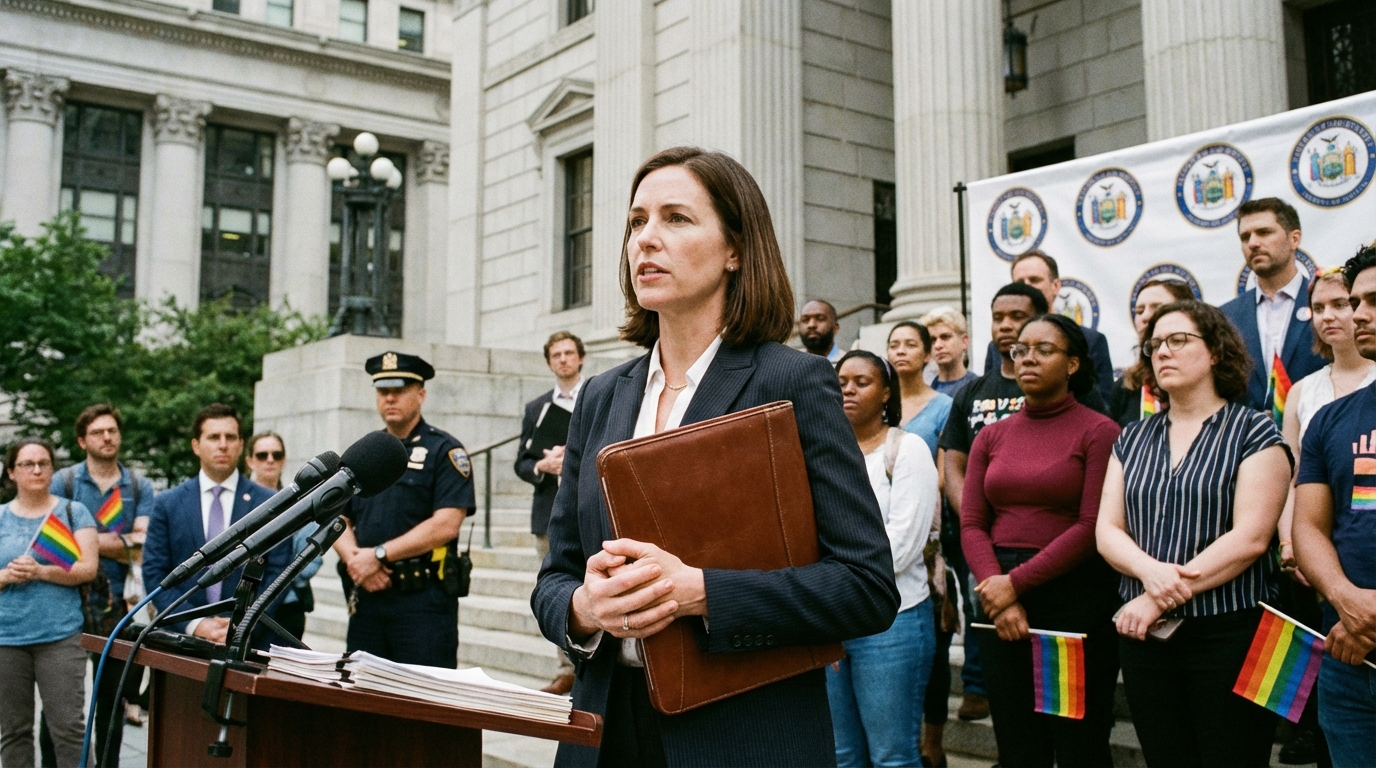 Hospital hallway with half the lights on and half off, representing unequal access to care