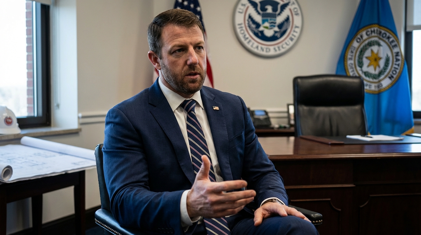 Senator Markwayne Mullin speaking authoritatively in the Senate