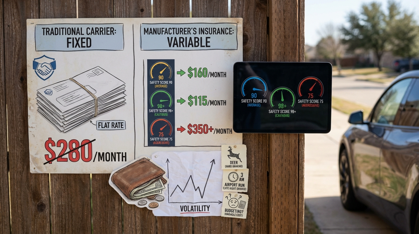 Financial chart showing fluctuating insurance costs based on driving behavior