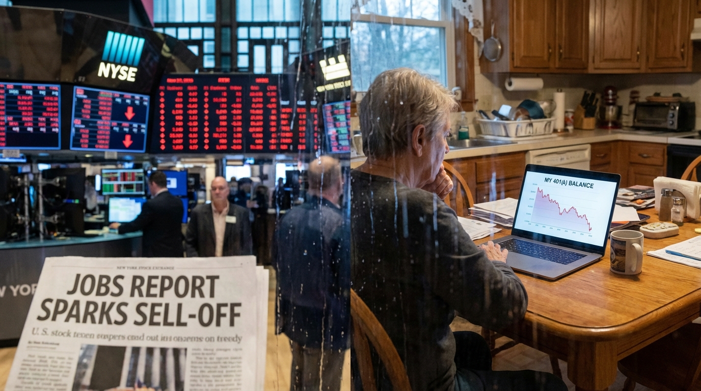 Smartphone screen showing investment portfolio decline