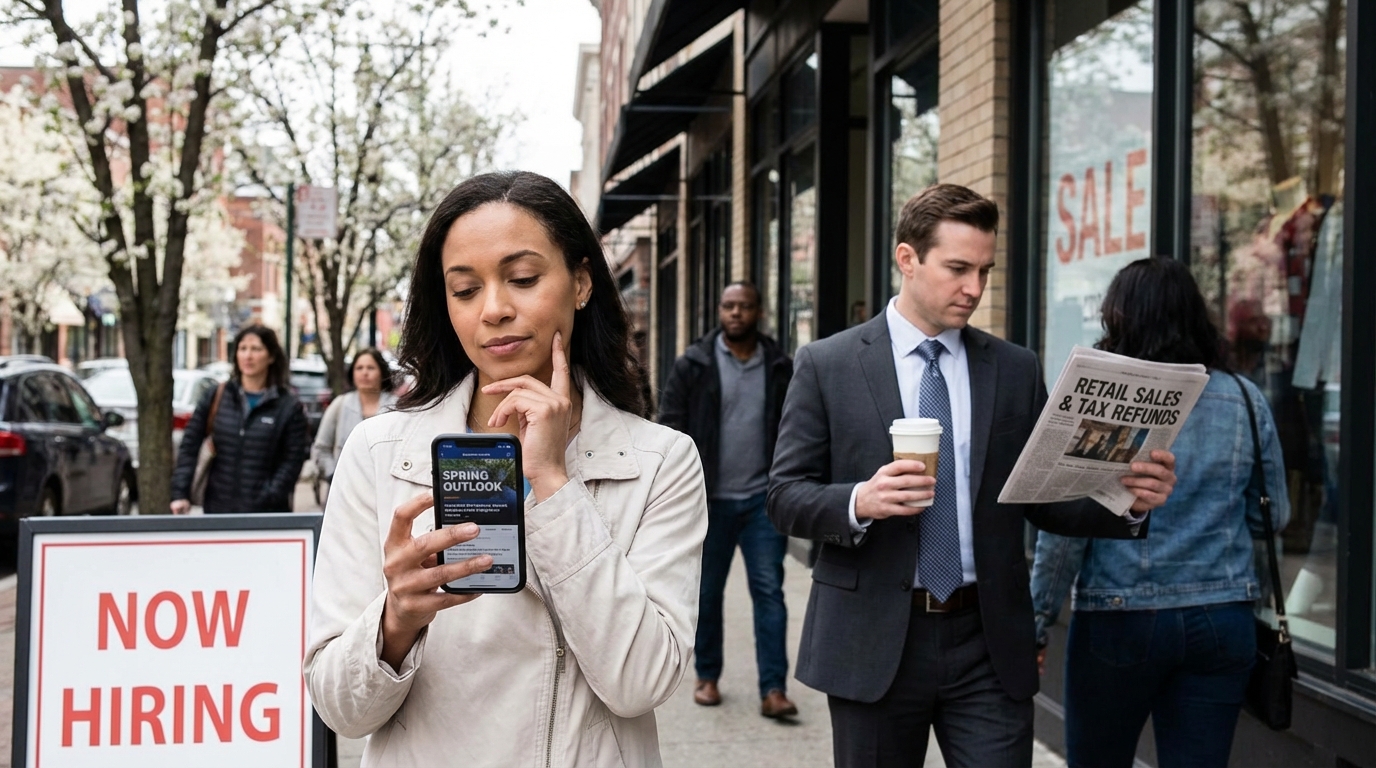 Spring tree bud symbolizing economic renewal and outlook