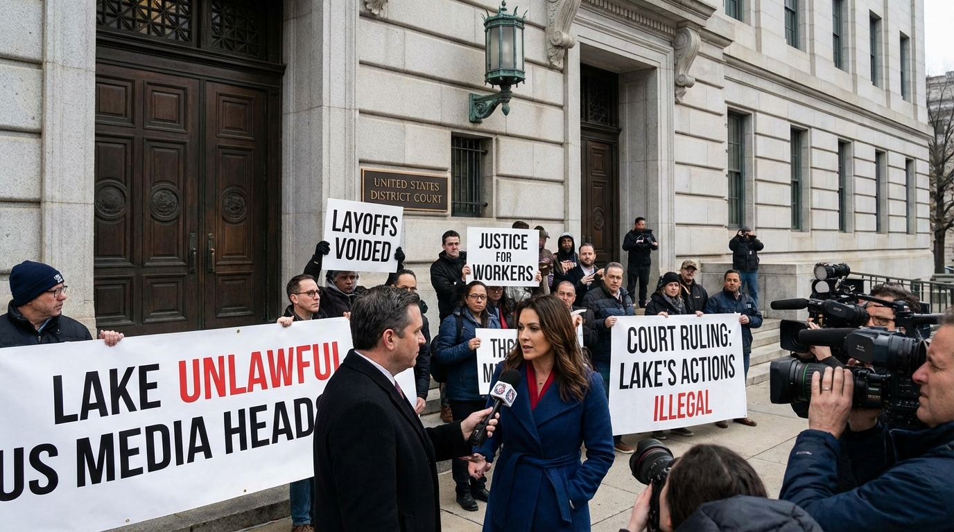 Judge's gavel on a desk representing the court ruling against Kari Lake.