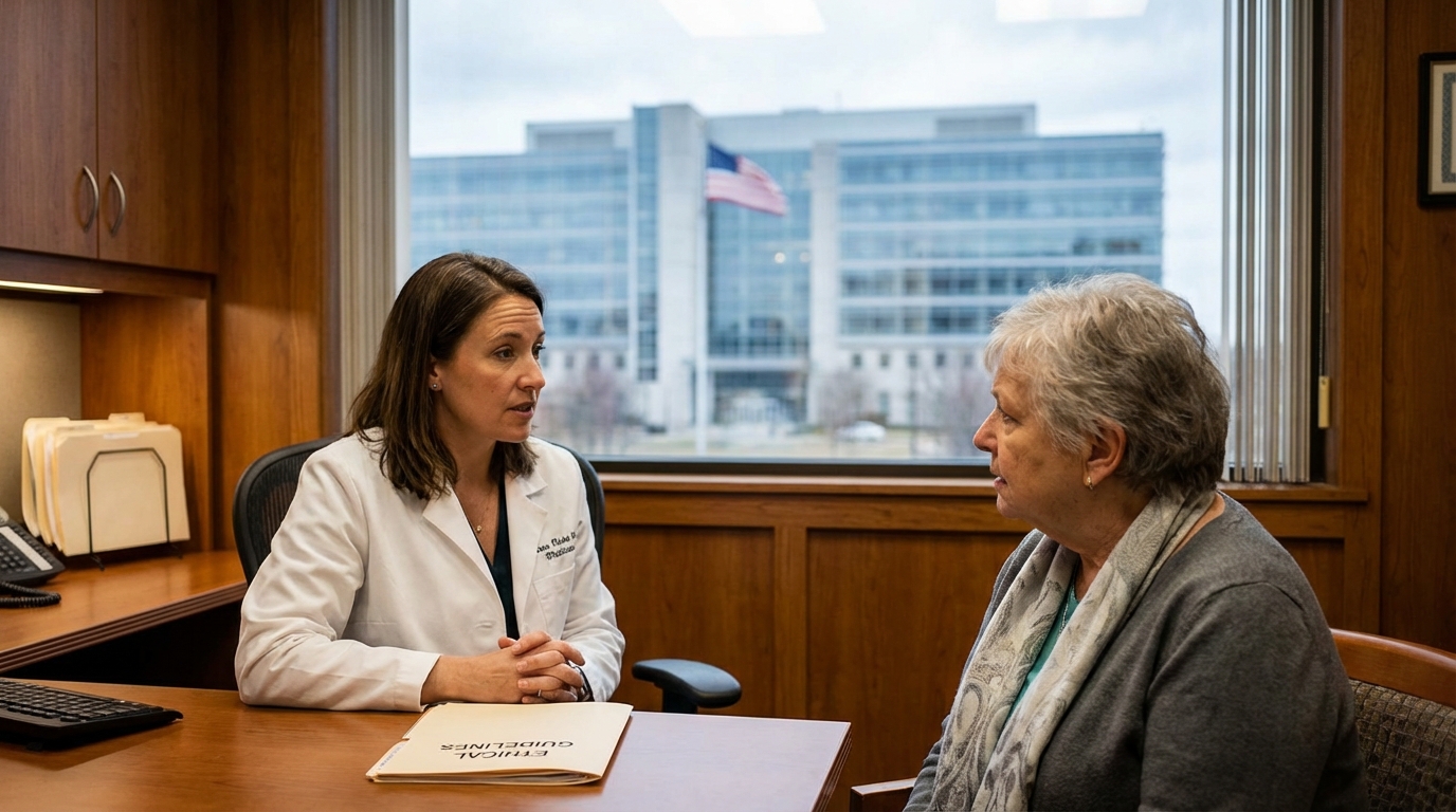 Glass of water and pill on nightstand representing patient treatment