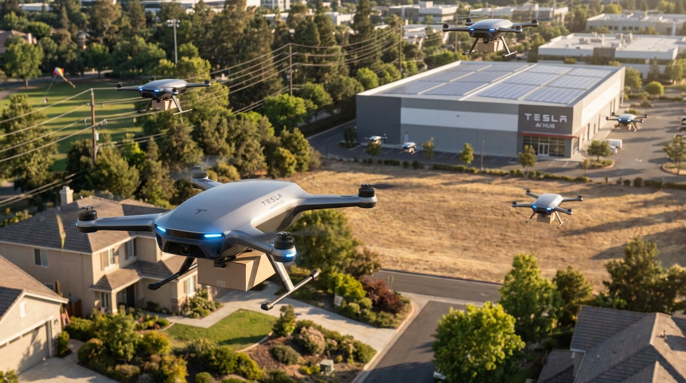 Close up view of high-tech sensors and rotors on a futuristic automated delivery drone