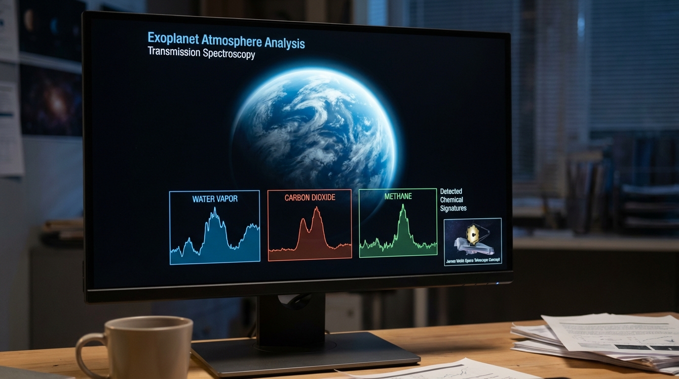 Surface view of an alien planet showing liquid water oceans, rocky shores, and a dynamic cloudy atmosphere