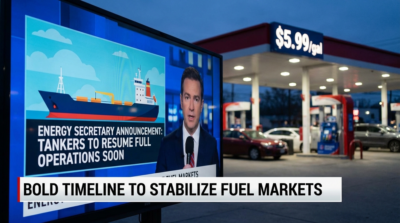 Massive oil tanker resuming maritime operations at dawn to stabilize fuel markets