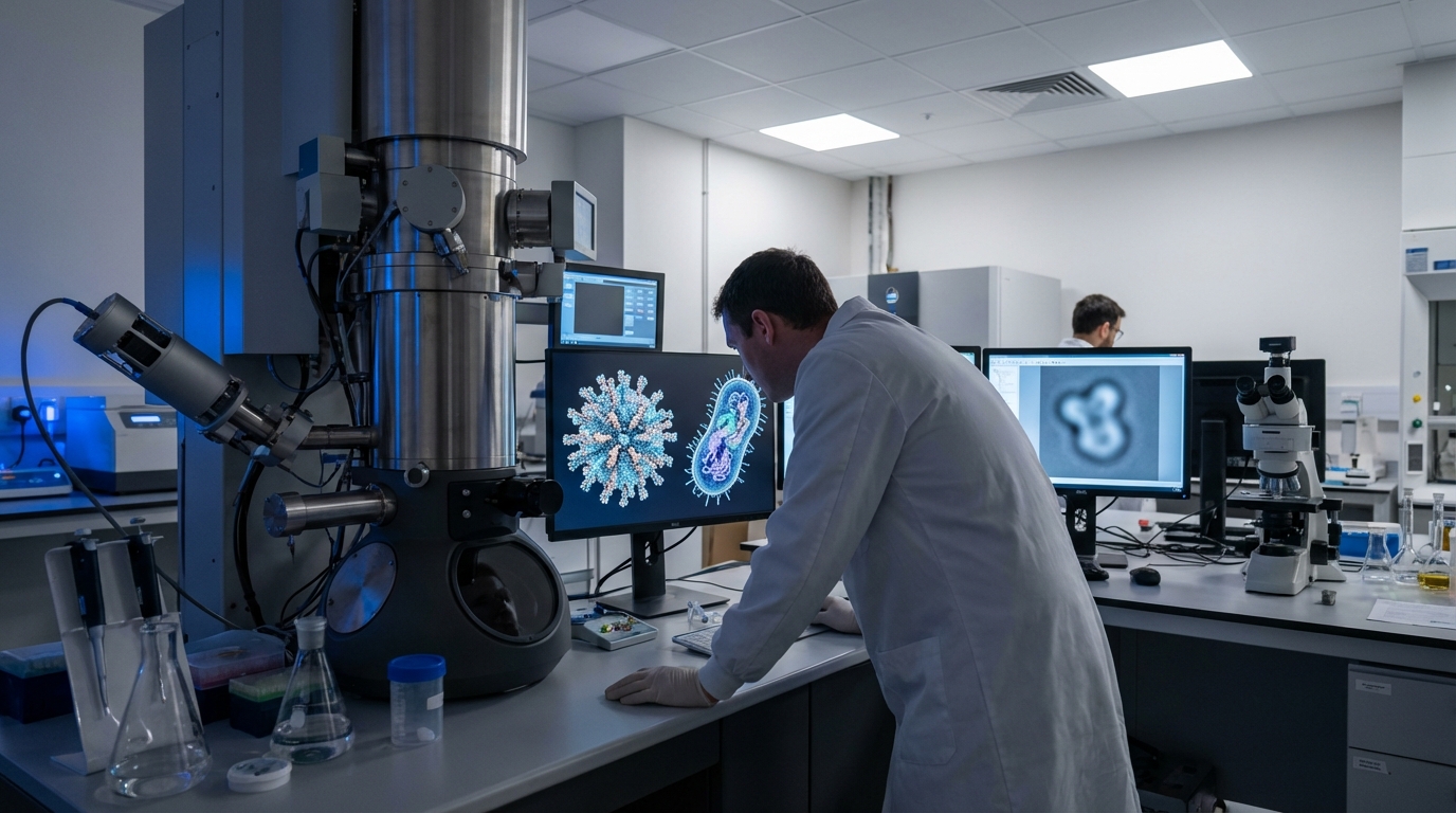 High-resolution view of a viral phage connecting to a bacterial cell wall