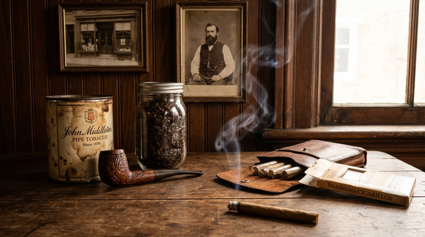 Antique smoking pipe next to modern machine-made cigar showing the historical evolution