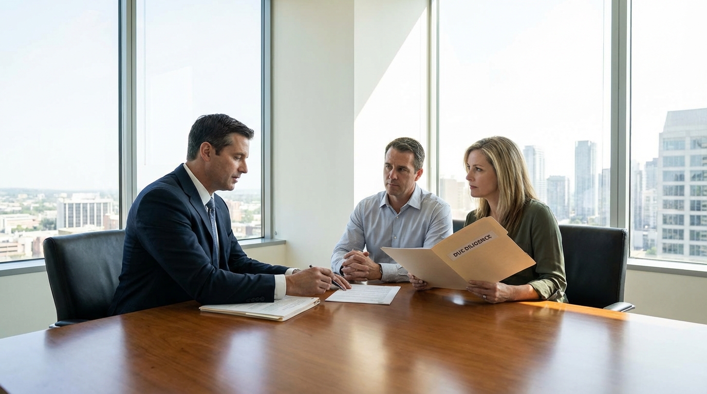 Family researching on a laptop at home to protect their safety