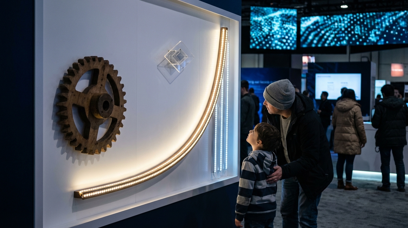 A futuristic city representing exponential technological growth and data flow.