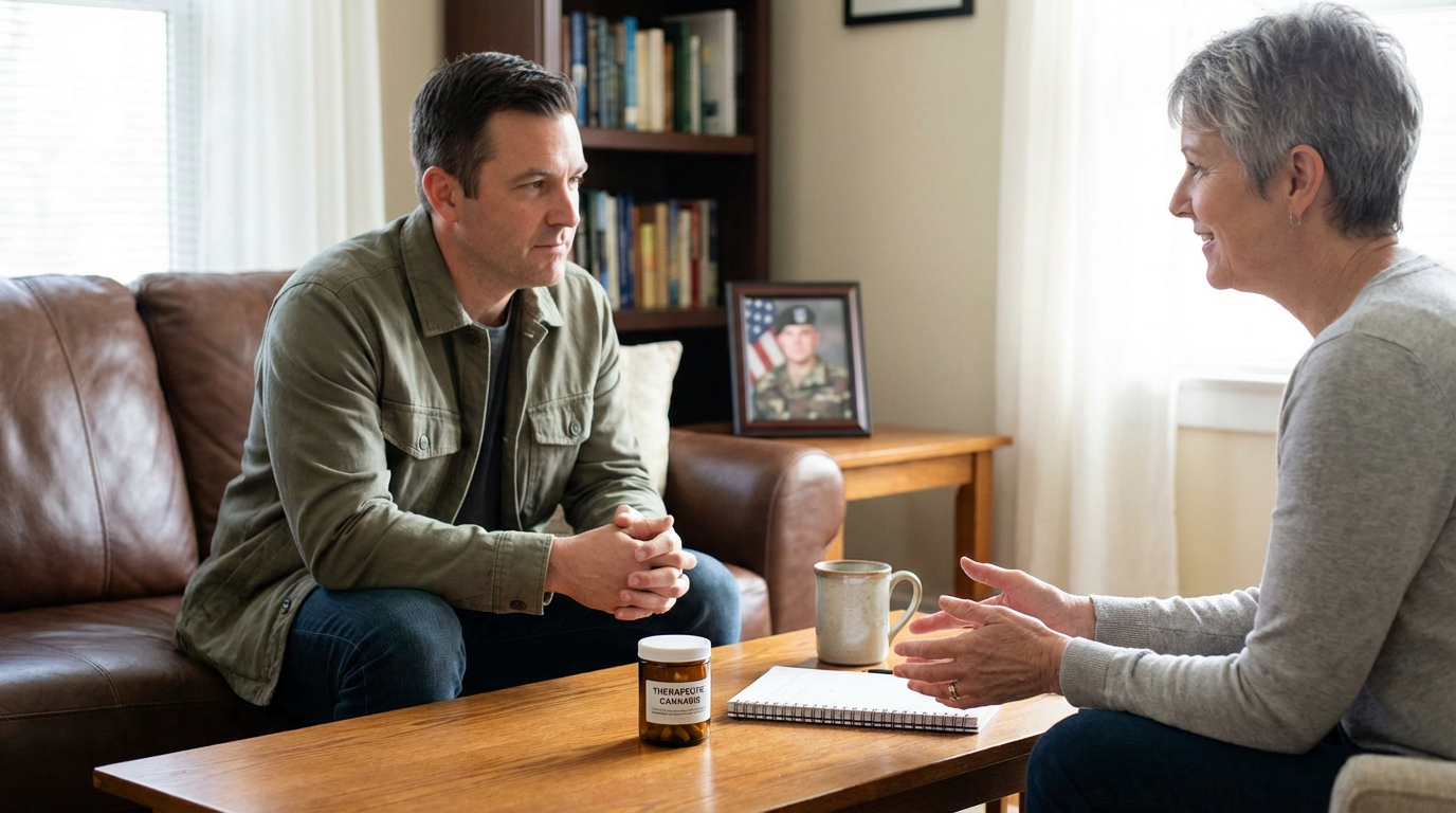 A serene moment of a person finding peace and mental clarity in a natural setting.