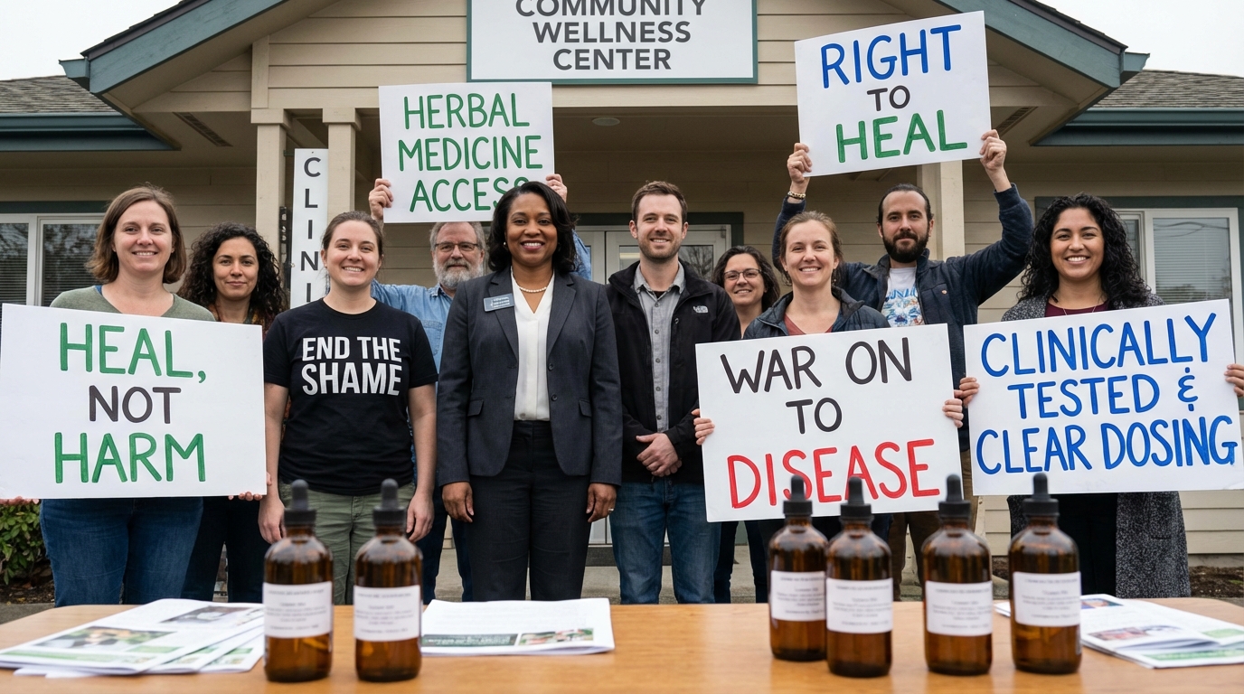 A diverse group of healthy individuals walking together in a sunlit park, symbolizing a healthy future.