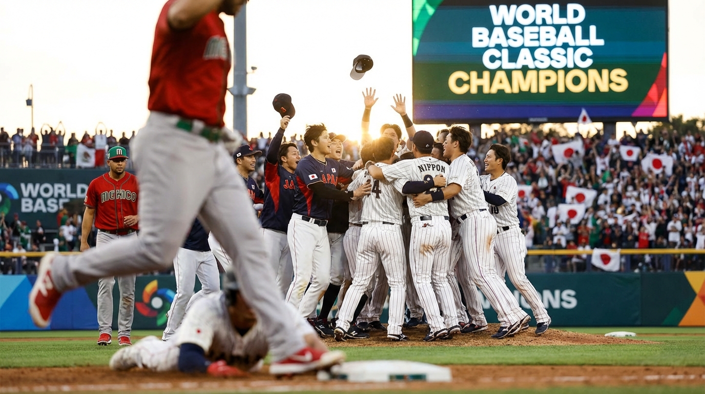 Team USA baseball players celebrating a victory at home plate.