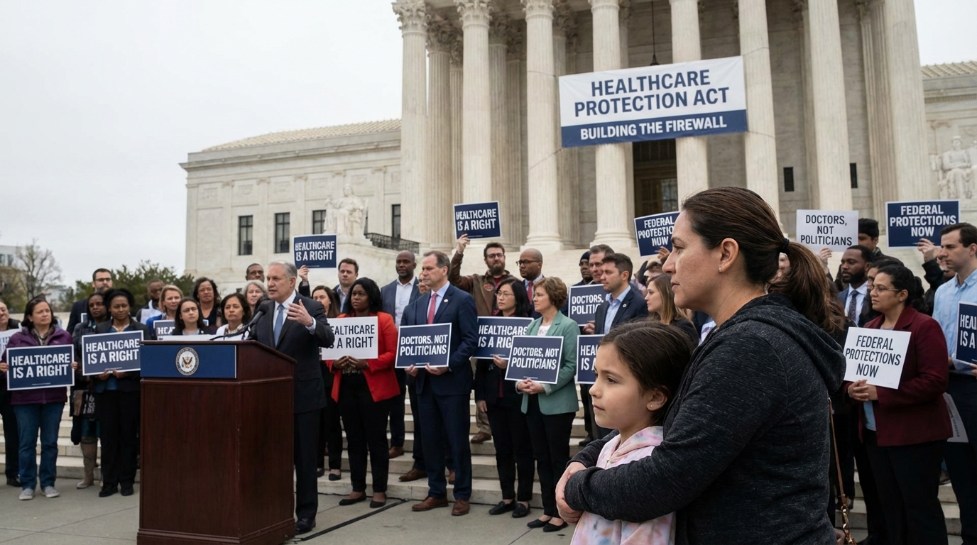 Two women of different generations holding hands in a show of solidarity.