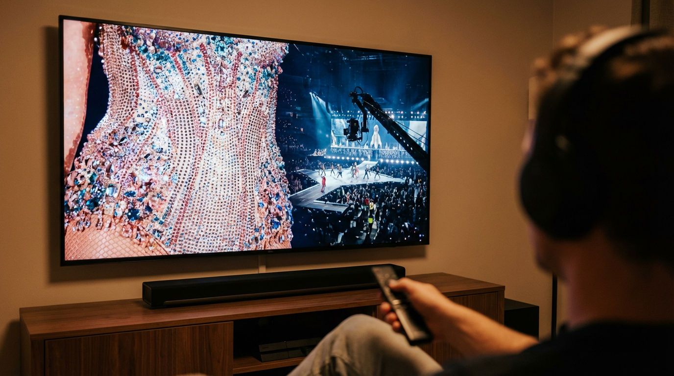 High-end home theater equipment delivering an immersive concert experience.