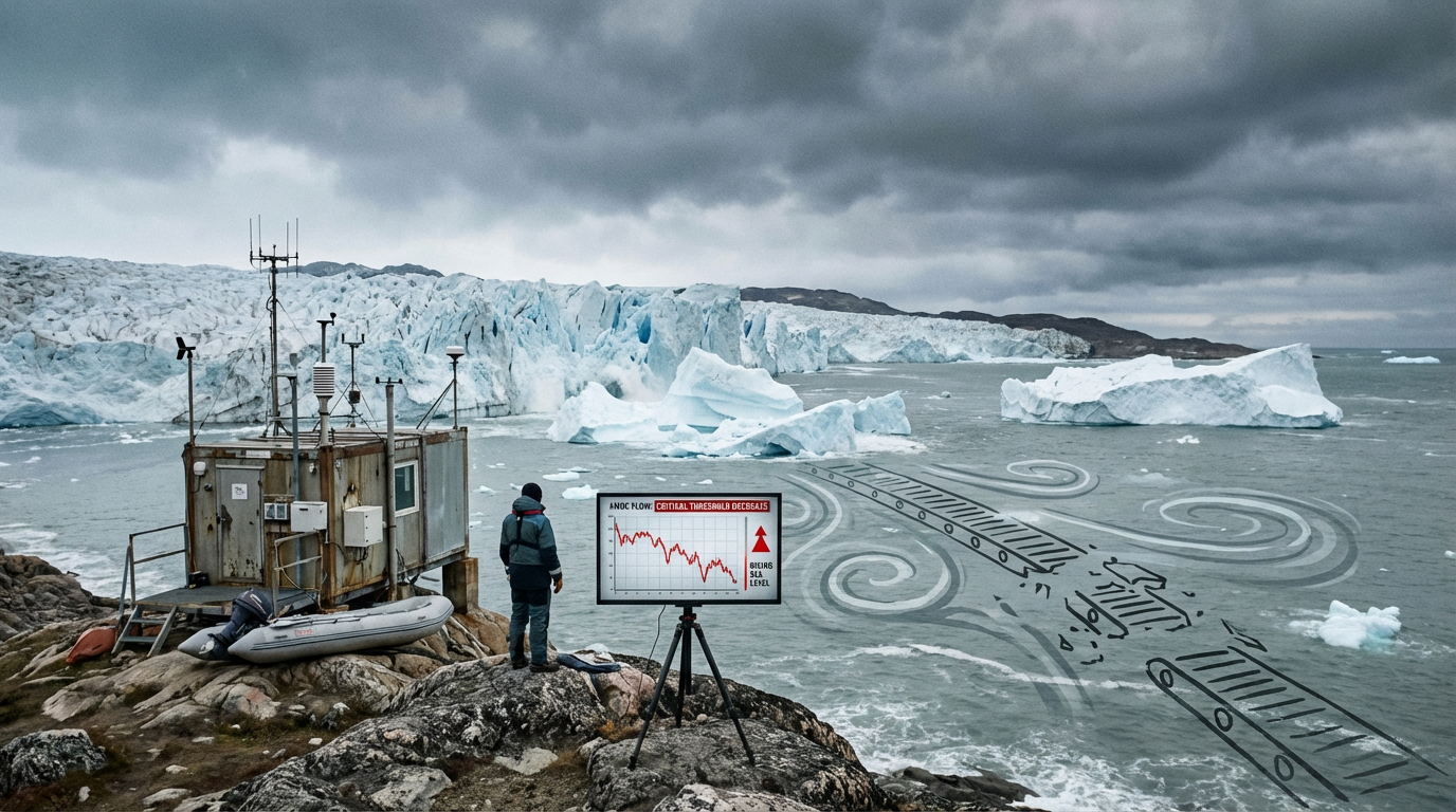 Massive arctic glacier melting and calving into the ocean underwater perspective.