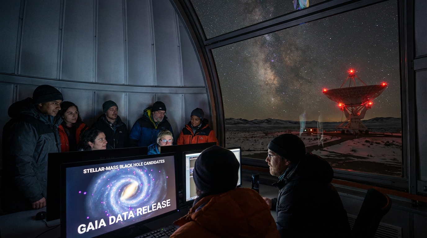 A digital map of the Milky Way showing the locations of black holes.