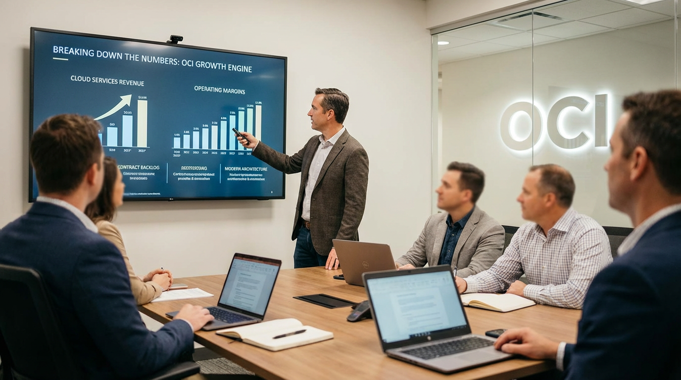 Close-up of high-tech server racks with amber LED lights representing cloud infrastructure.