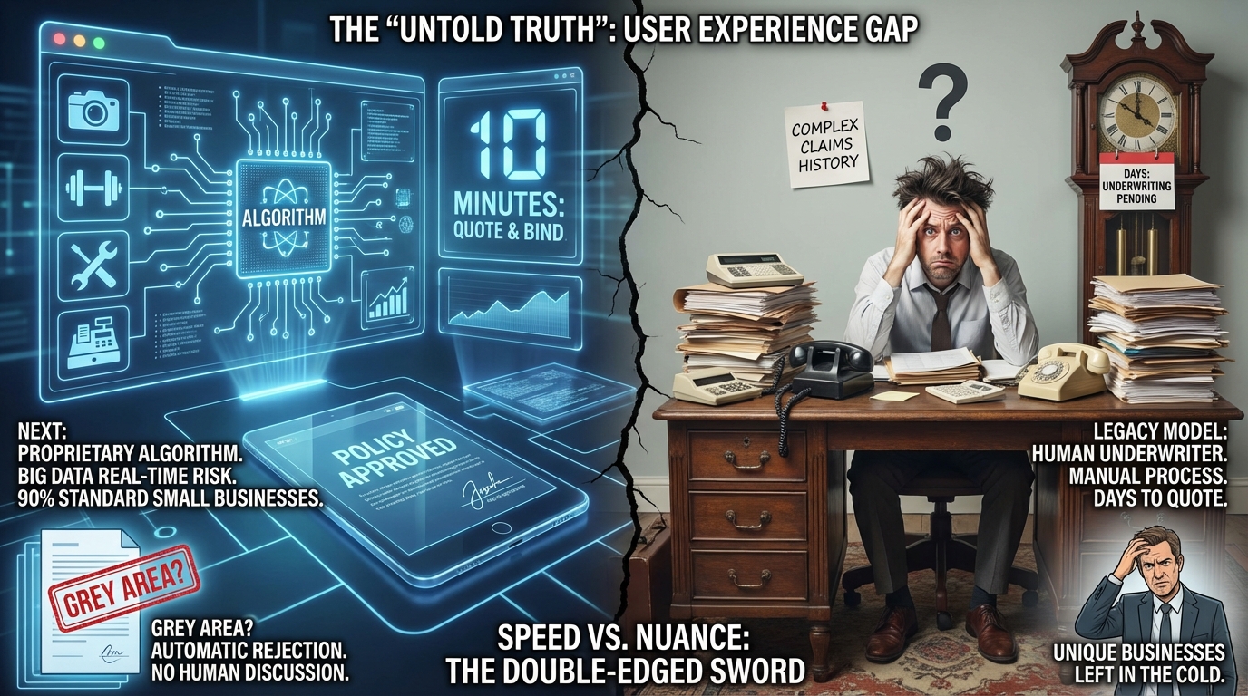 Mobile interface of Next Insurance app showing instant quote feature
