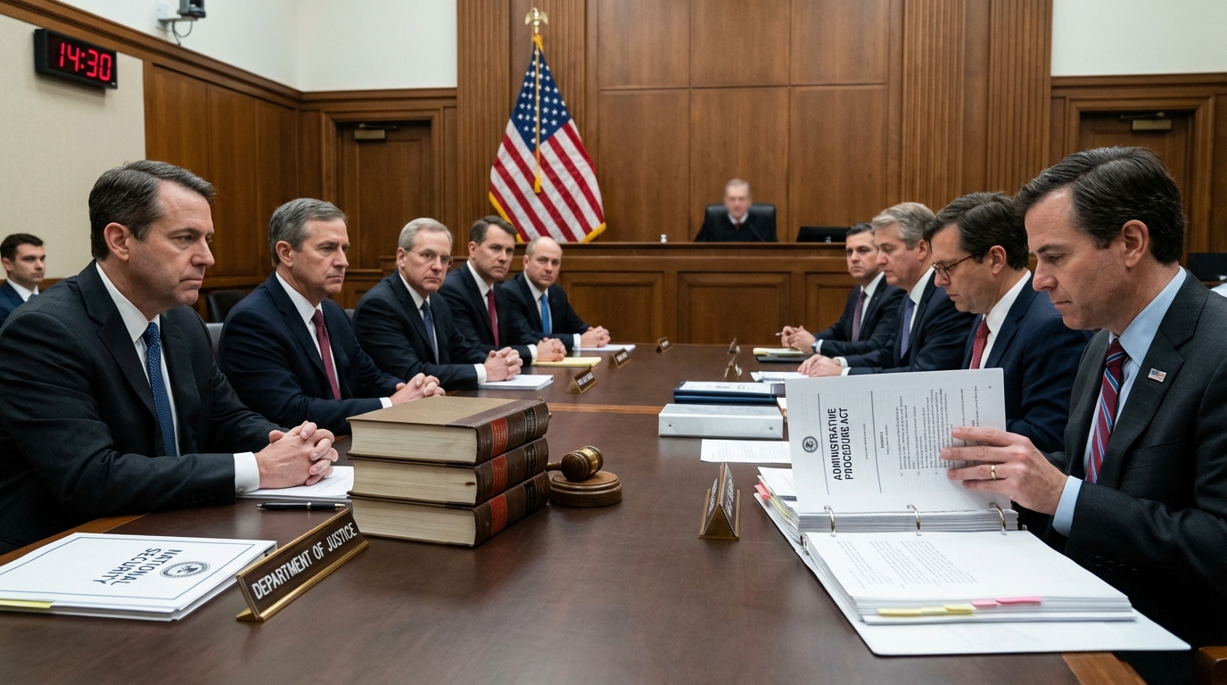 View of the White House through a chain-link fence symbolizing trade barriers and executive power