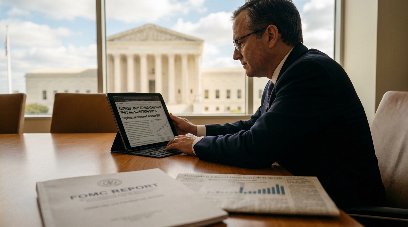 Judge's gavel and financial documents representing the Supreme Court ruling impact.