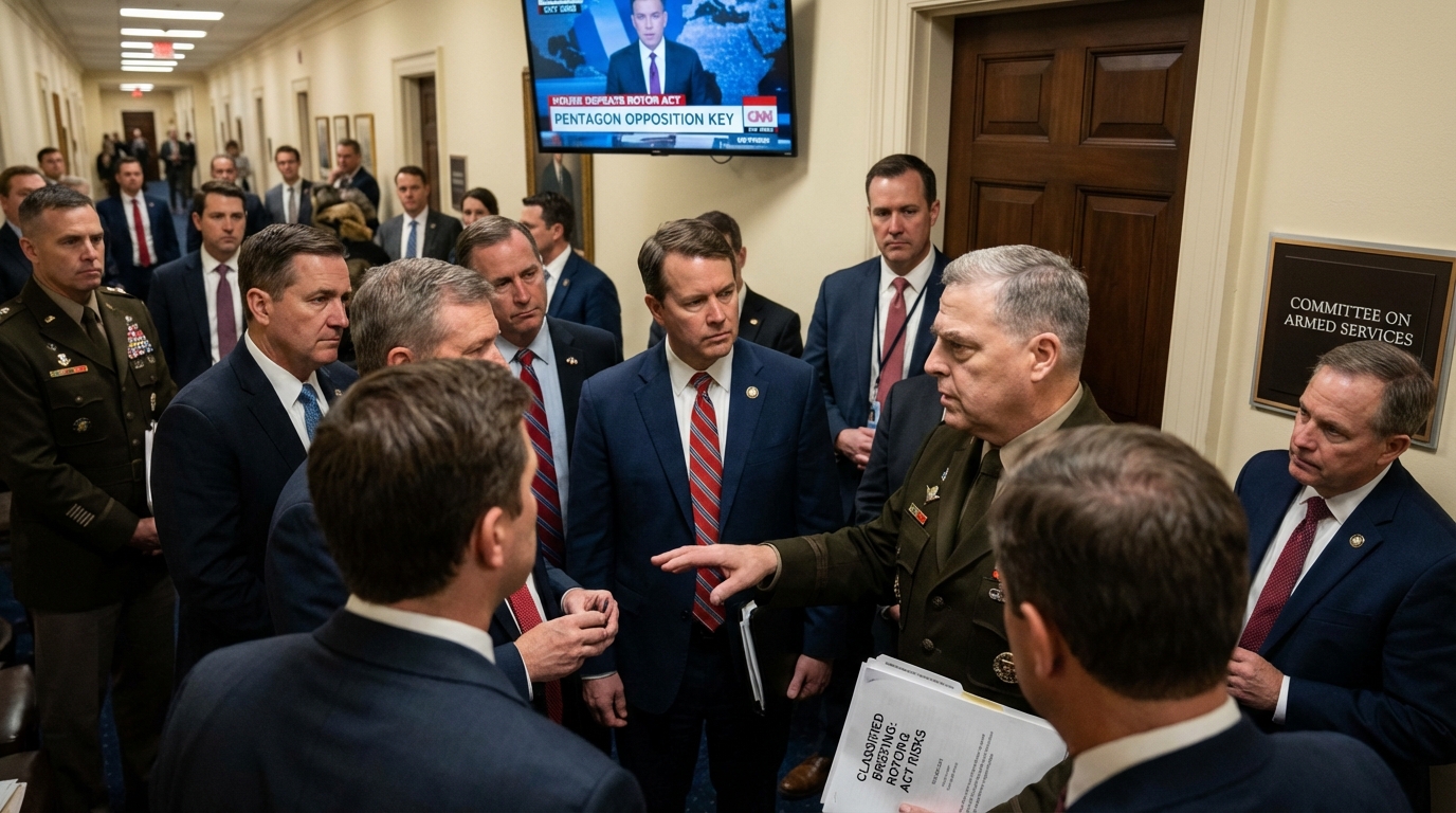 Low angle view of the Pentagon with a Black Hawk helicopter