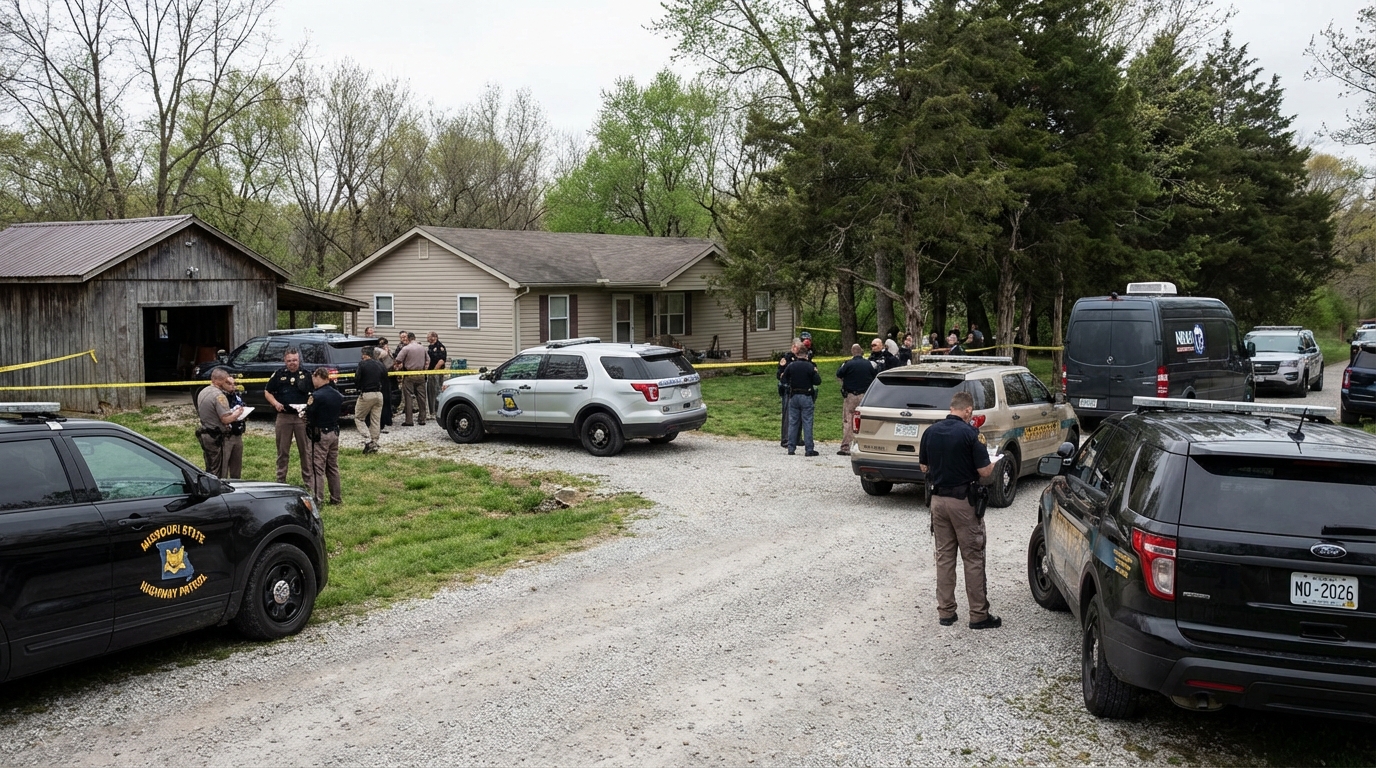 Police radio on the ground with a blurred tactical officer in the background.