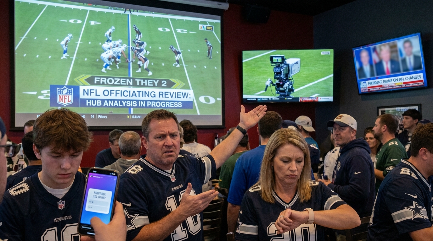 NFL fans reacting to stadium screen during game