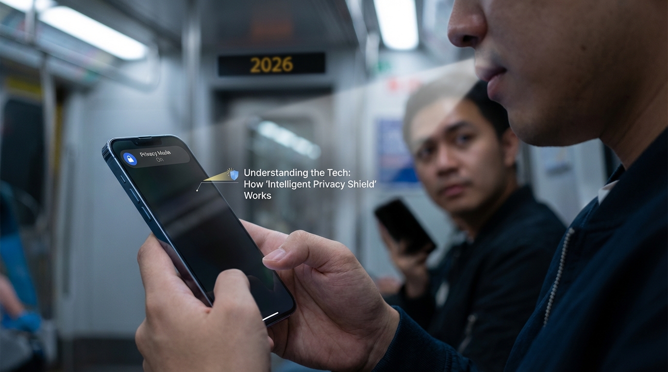 3D diagram of the Samsung Galaxy S26 Ultra display layers showing how light is directed forward