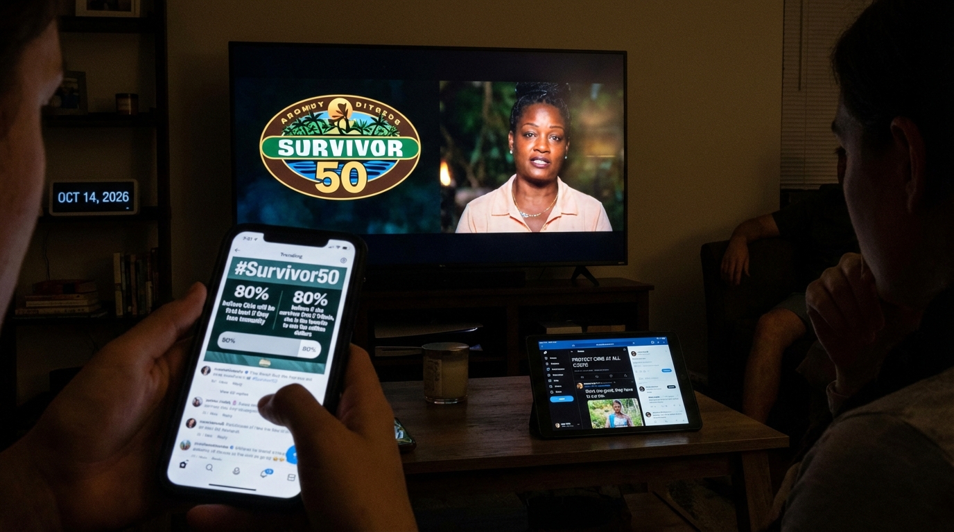 Fans reacting to Survivor premiere on smartphones