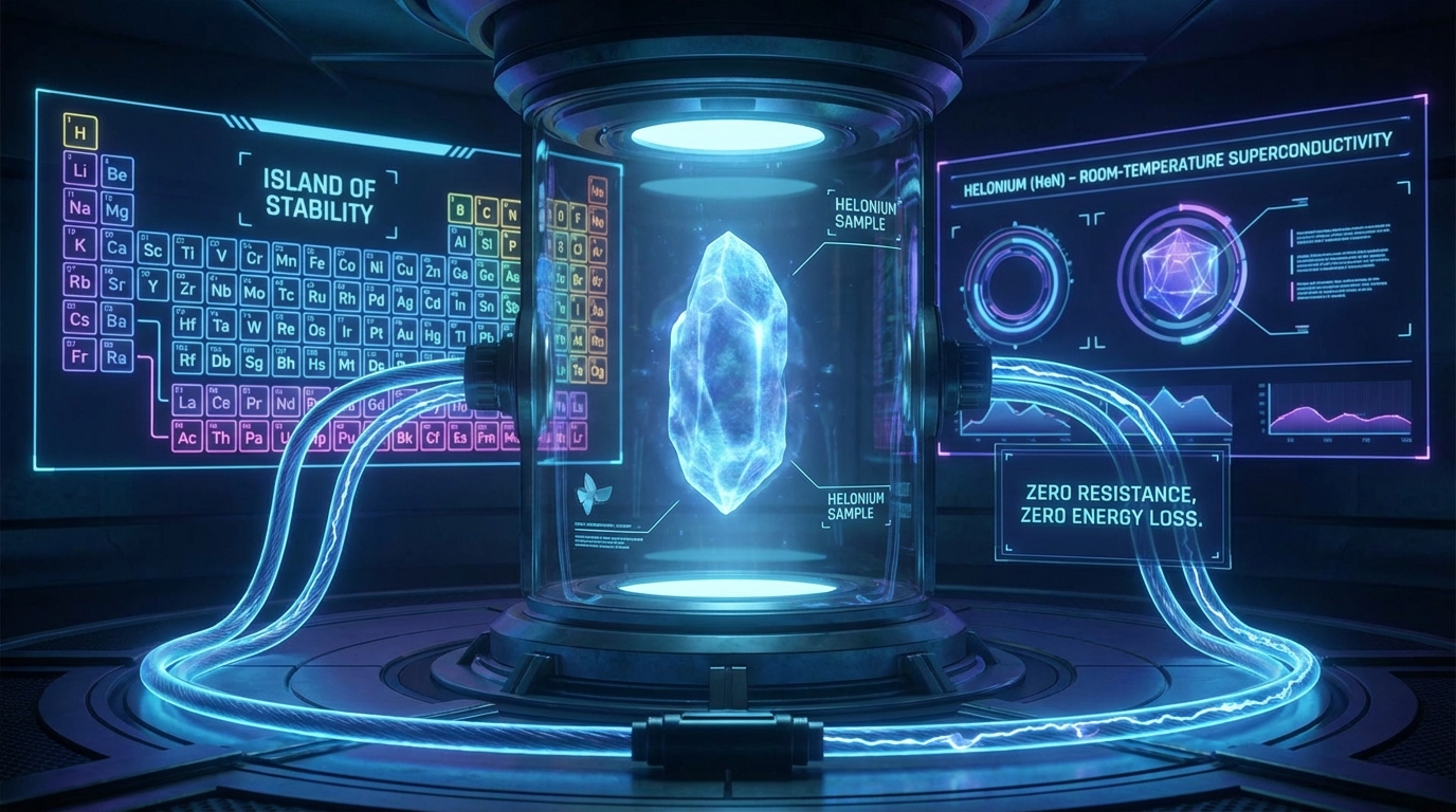 Microscopic view of the complex atomic lattice structure of Helonium