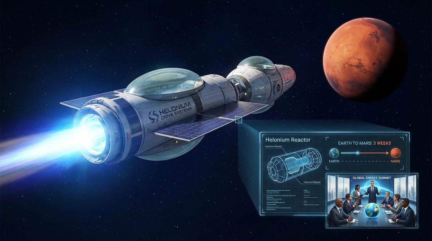 Spacecraft in orbit utilizing Helonium propulsion systems for deep space travel