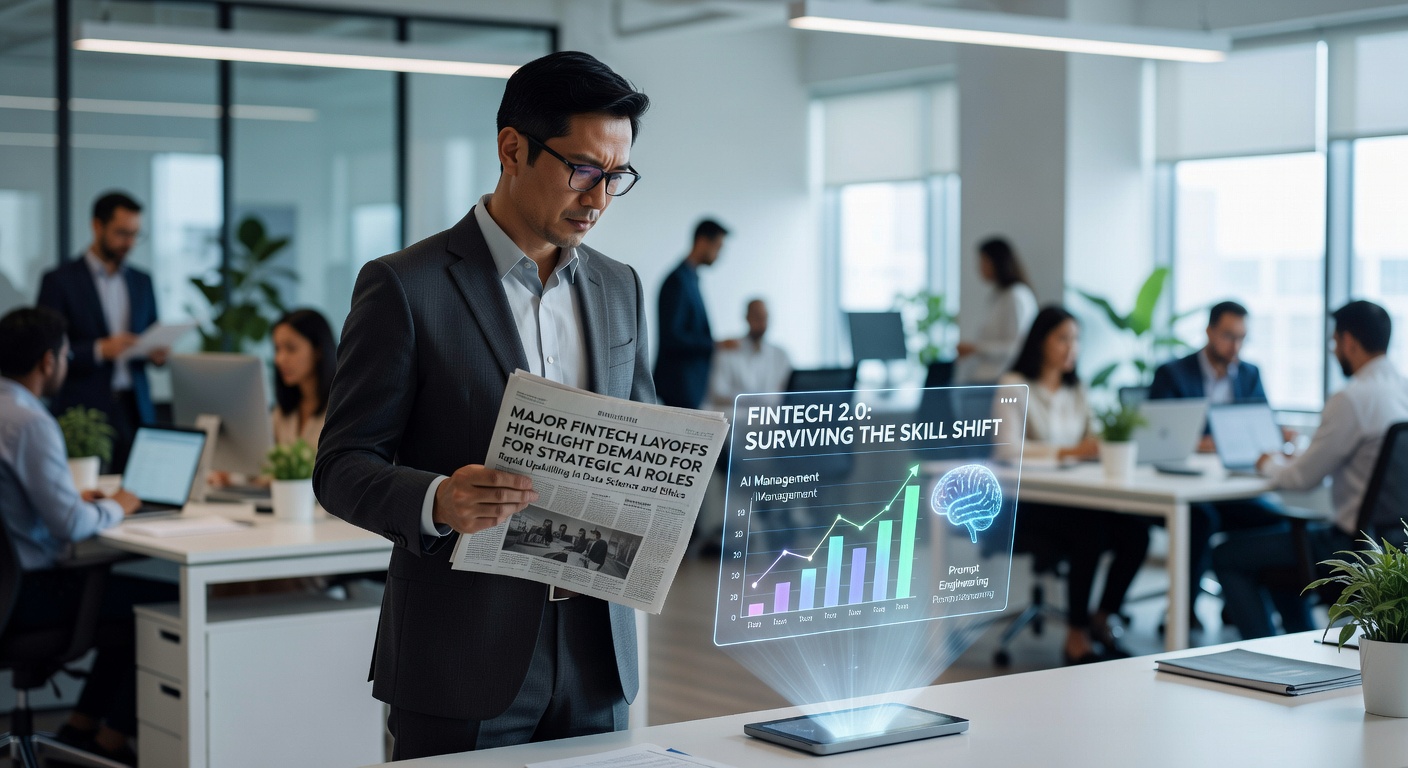 Professional upskilling on a tablet learning about AI and data strategy